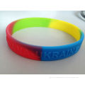 Customized Embossed Printed Silicone Wristbands / Sports Silicone Bracelets With High Quality